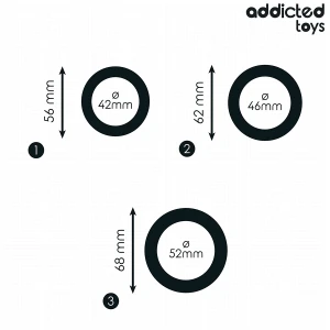 ADDICTED TOYS - CONJUNTO DE ANÃIS PLANOS DE SILICONE